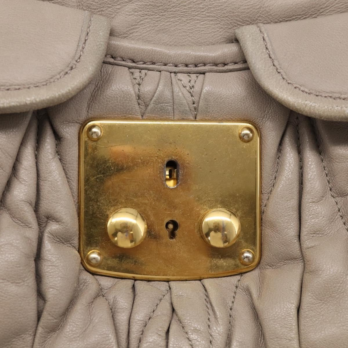 Miu Miu Coffer Hobo Matelasse Leather, Beige, Leather, Handbag