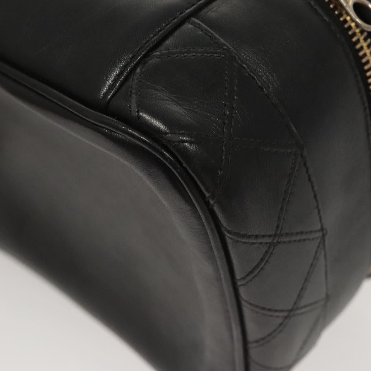 Chanel Vanity pouch Leather, BLACK, LEATHER, Handbag