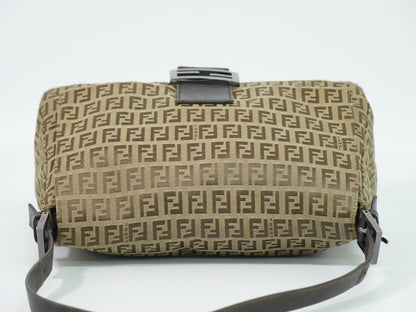 Fendi Zucchino Canvas Mamma Baguette Canvas, Brown, Canvas, Shoulder Bag