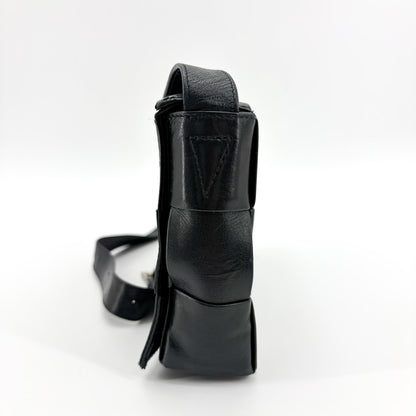 Bottega Veneta Cassette Maxi Intrecciato Leather, Black, Leather, Shoulder Bag