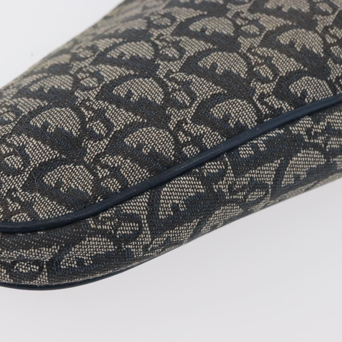 Christian Dior Vintage Saddle Bag Canvas, Navy, Canvas, Clutch
