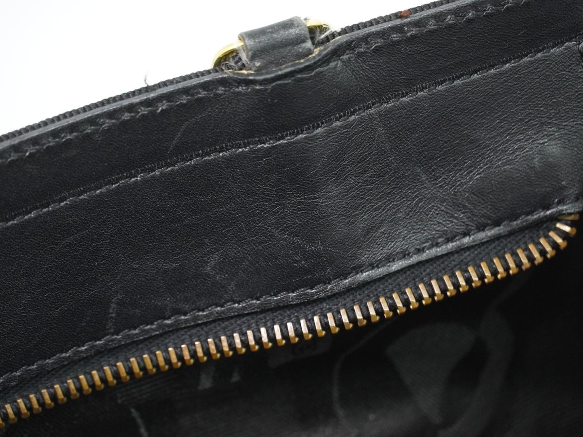 Salvatore Ferragamo Vala Chain Canvas, Black, Canvas, Shoulder Bag