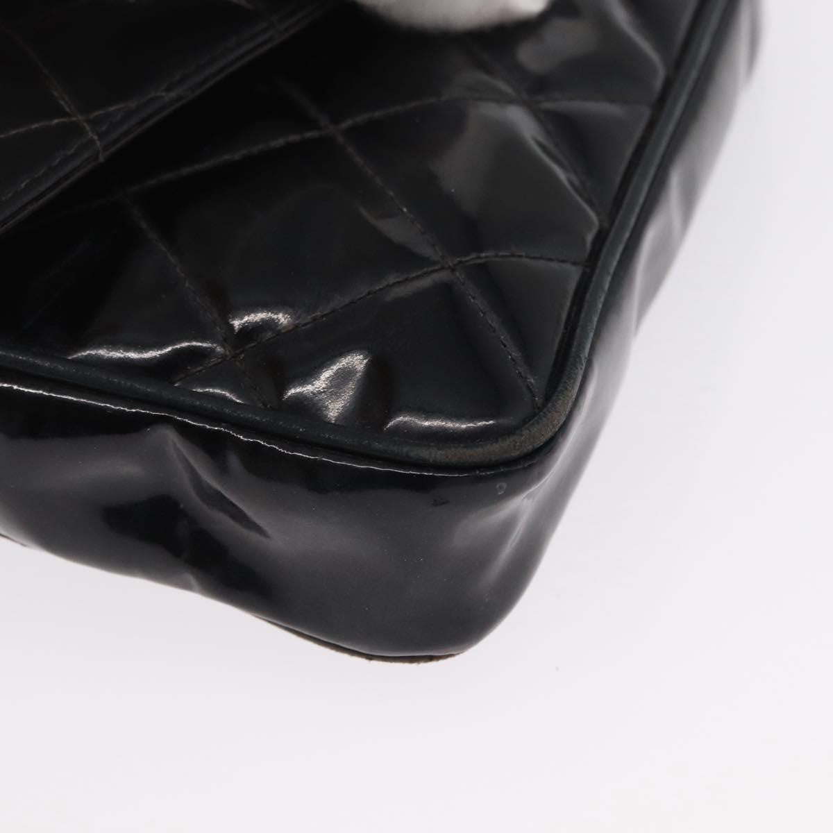 Chanel Vintage CC Flap Waist Patent Leather, Black, Patent Leather, Clutch