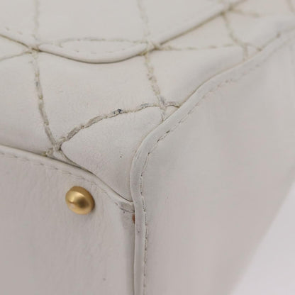 Chanel Vintage CC Zip Around Bowler Quilted Caviar, White, Leather, Handbag