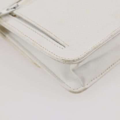 Chanel Vintage Timeless Wallet on Chain Caviar, White, Leather, Crossbody Bag