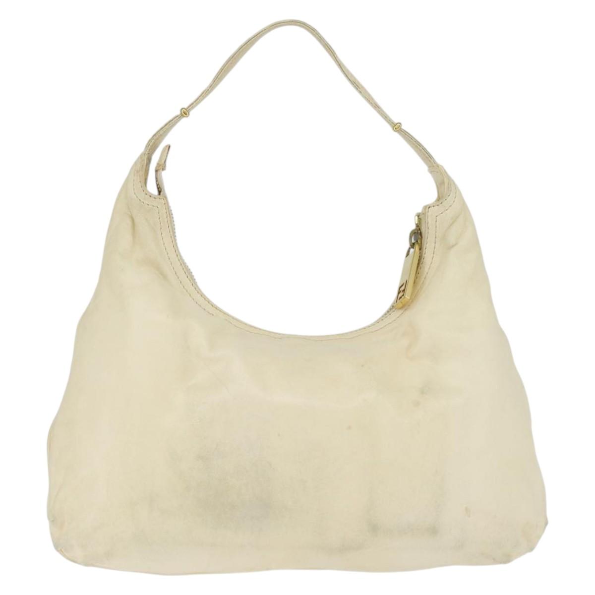 Fendi Zip hobo leather, Beige, Leather, Shoulder Bag