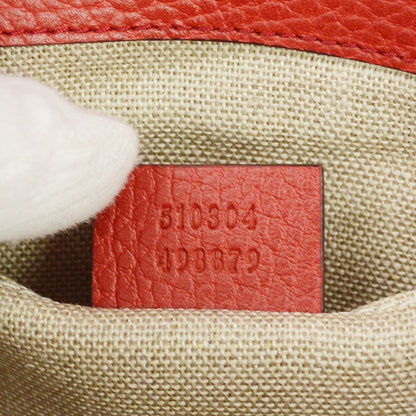 Gucci Interlocking Leather, Red, Leather, Shoulder Bag