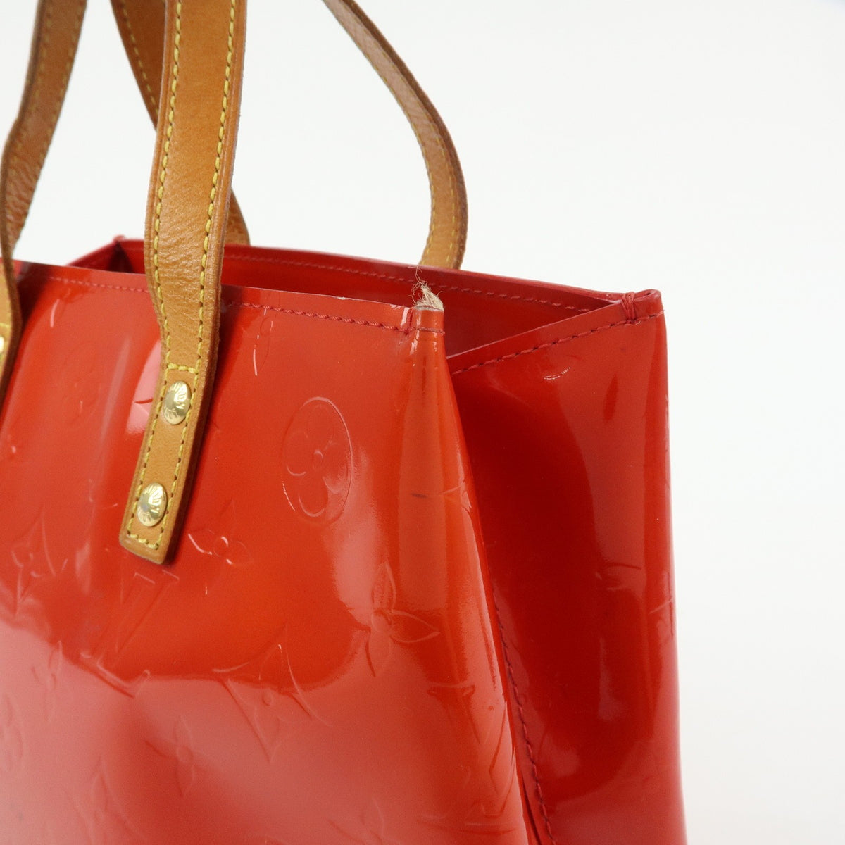 Louis Vuitton Reade Monogram Vernis, Red, Patent Leather, Handbag