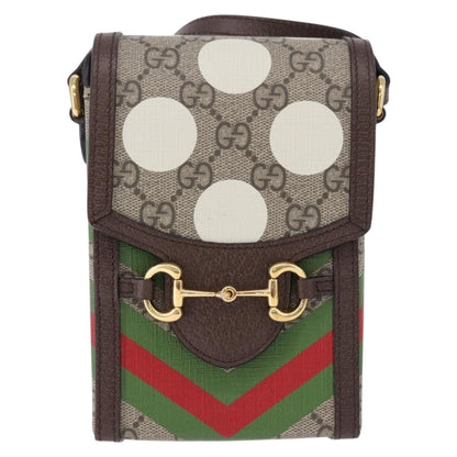 Gucci Horsebit 1955 Printed GG Coated Canvas, Beige, Canvas, Crossbody Bag
