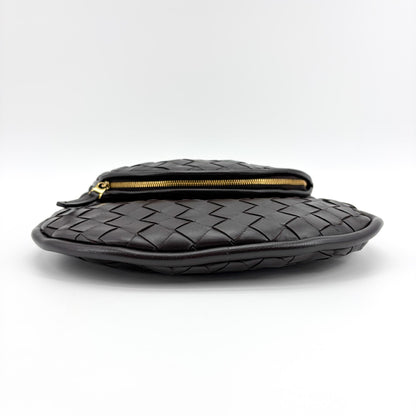Bottega Veneta Gemelli Intrecciato Leather, Black, Leather, Shoulder Bag