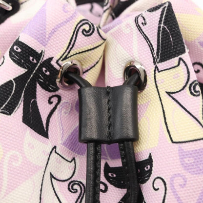 Miu Miu Drawstring Printed Canvas, Pink, Canvas, Clutch