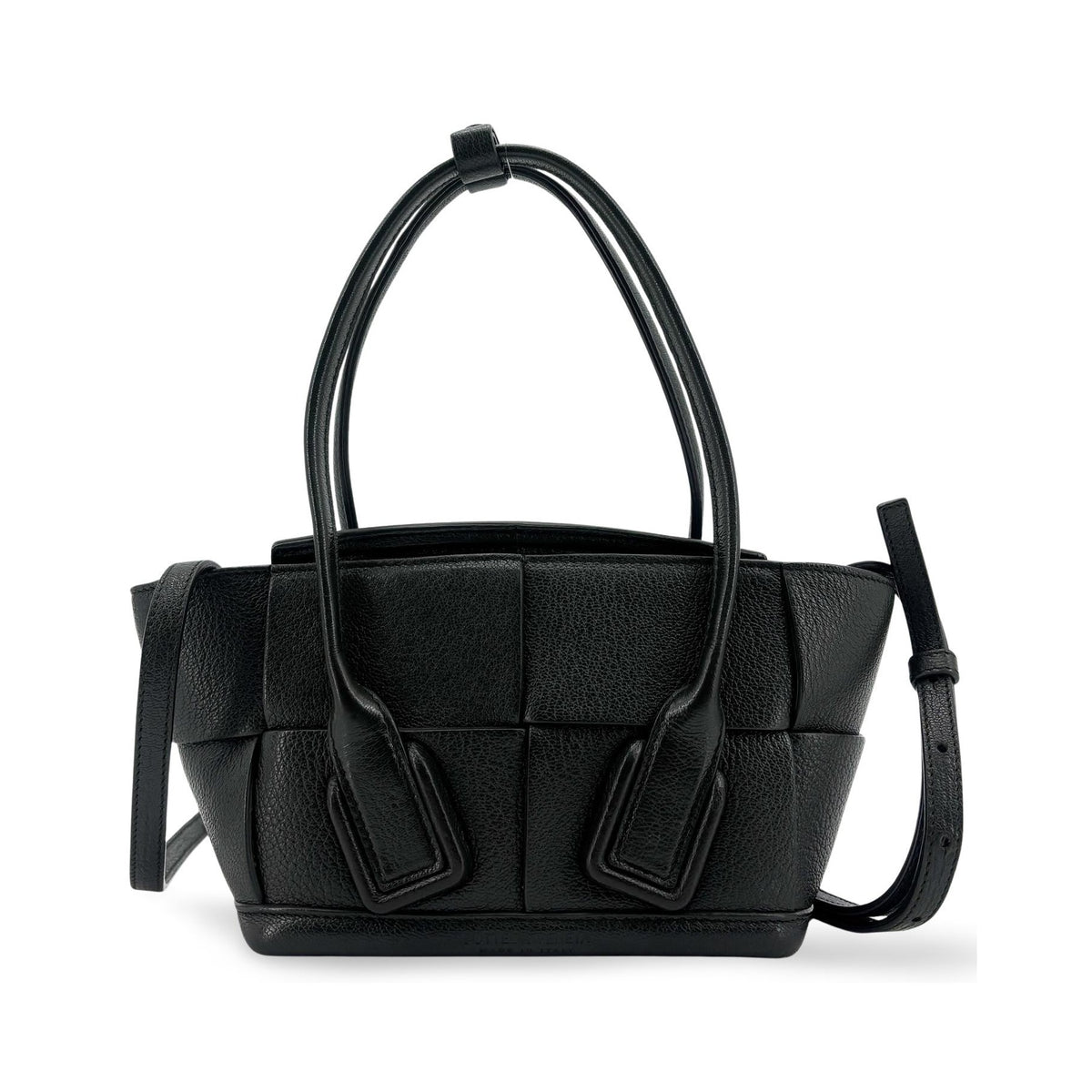 Bottega Veneta Arco Maxi Intrecciato Leather, Black, Leather, Tote Bag