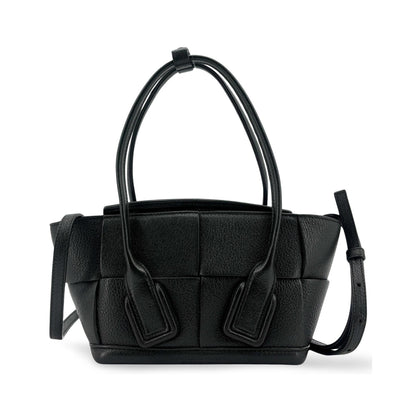 Bottega Veneta Arco Maxi Intrecciato Leather, Black, Leather, Tote Bag