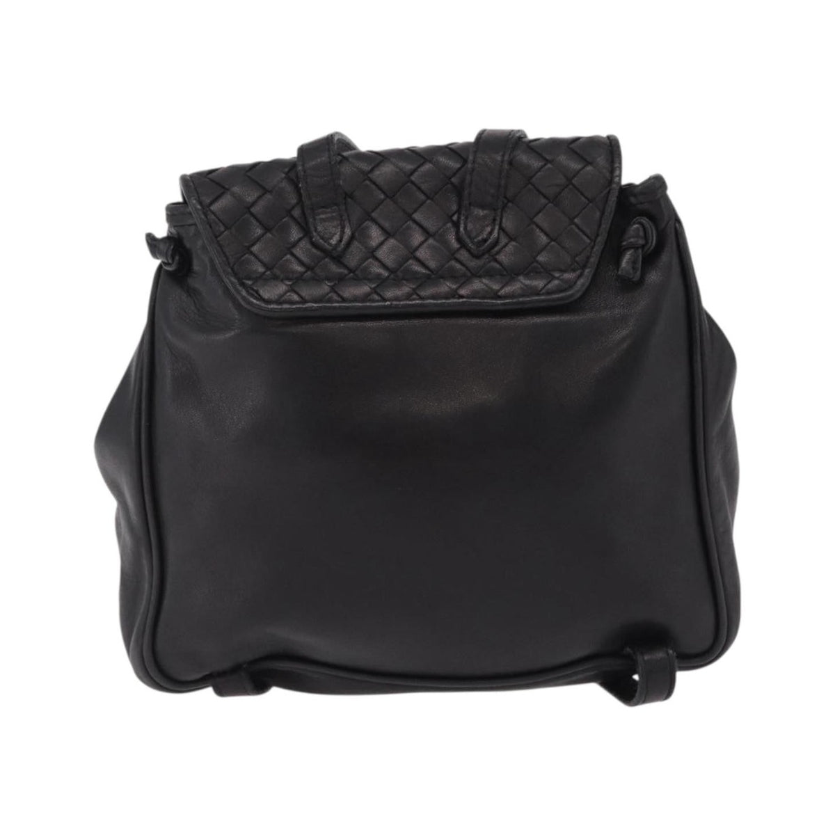 Bottega Veneta Backpack Leather with Intrecciato, Black, Leather, Backpack