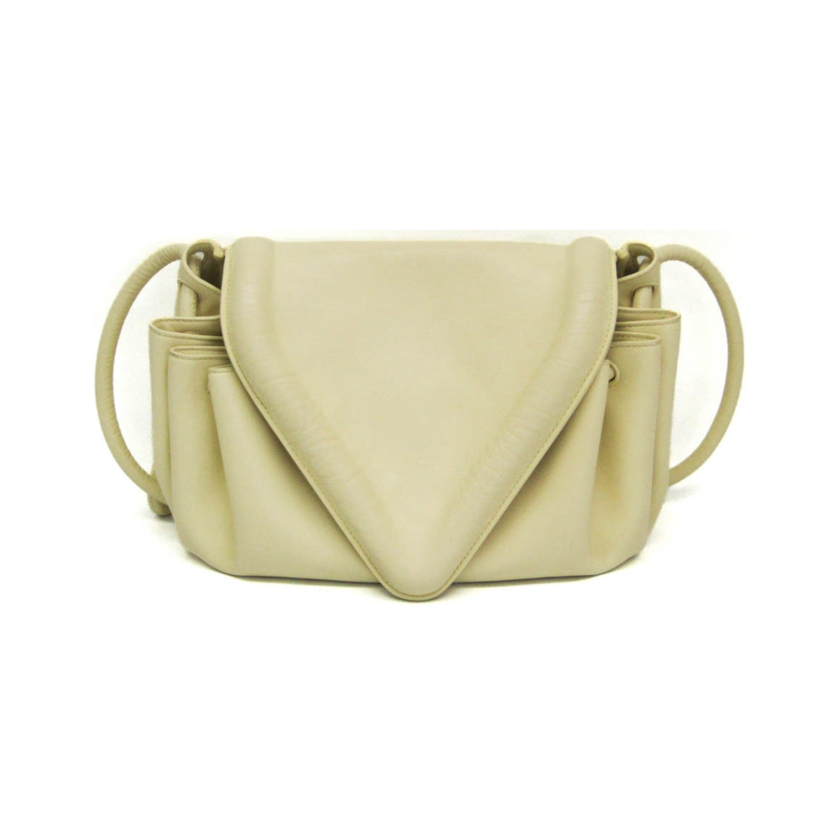 Bottega Veneta Beak Leather, Beige, Leather, Crossbody Bag