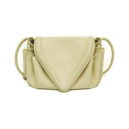 Bottega Veneta Beak Leather, Beige, Leather, Crossbody Bag