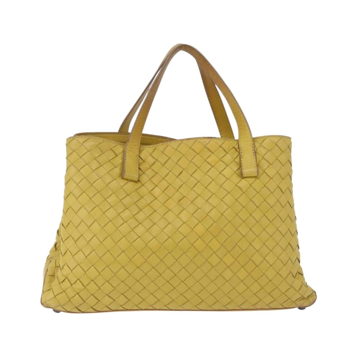 Bottega Veneta Belted Intrecciato Nappa, Yellow, Leather, Tote Bag