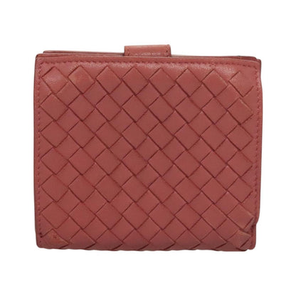 Bottega Veneta Bifold Coin Pocket Card Holder Intrecciato Nappa, Pink, Leather, Wallet