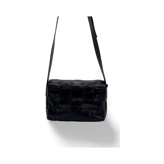 Bottega Veneta Brick Cassette Maxi Intrecciato Leather, Black, Leather, Shoulder Bag