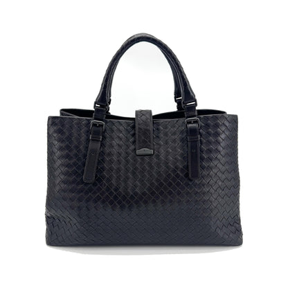 Bottega Veneta Capri Intrecciato Nappa, Black, Leather, Tote Bag
