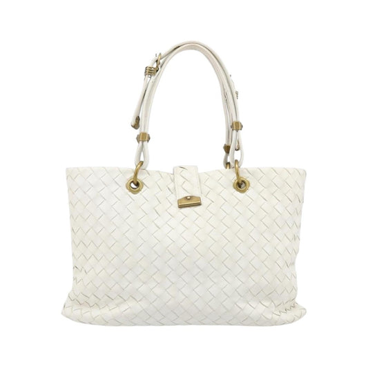 Bottega Veneta Capri Tote Intrecciato Nappa, White, Leather, Tote Bag