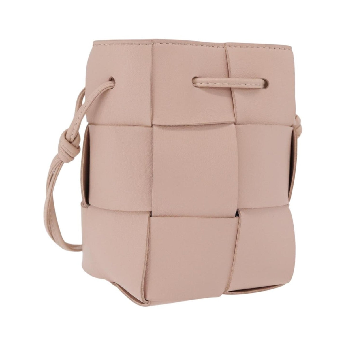 Bottega Veneta Cassette Bucket Maxi Intrecciato Leather, Pink, Leather, Handbag