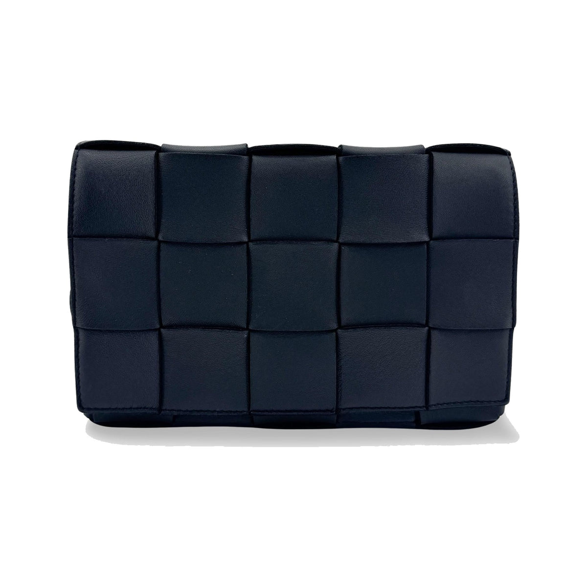 Bottega Veneta Cassette Maxi Intrecciato Leather, Black, Leather, Crossbody Bag