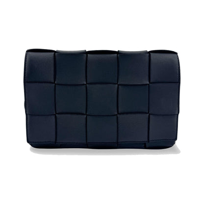 Bottega Veneta Cassette Maxi Intrecciato Leather, Black, Leather, Crossbody Bag