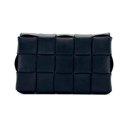 Bottega Veneta Cassette Maxi Intrecciato Leather, Black, Leather, Crossbody Bag