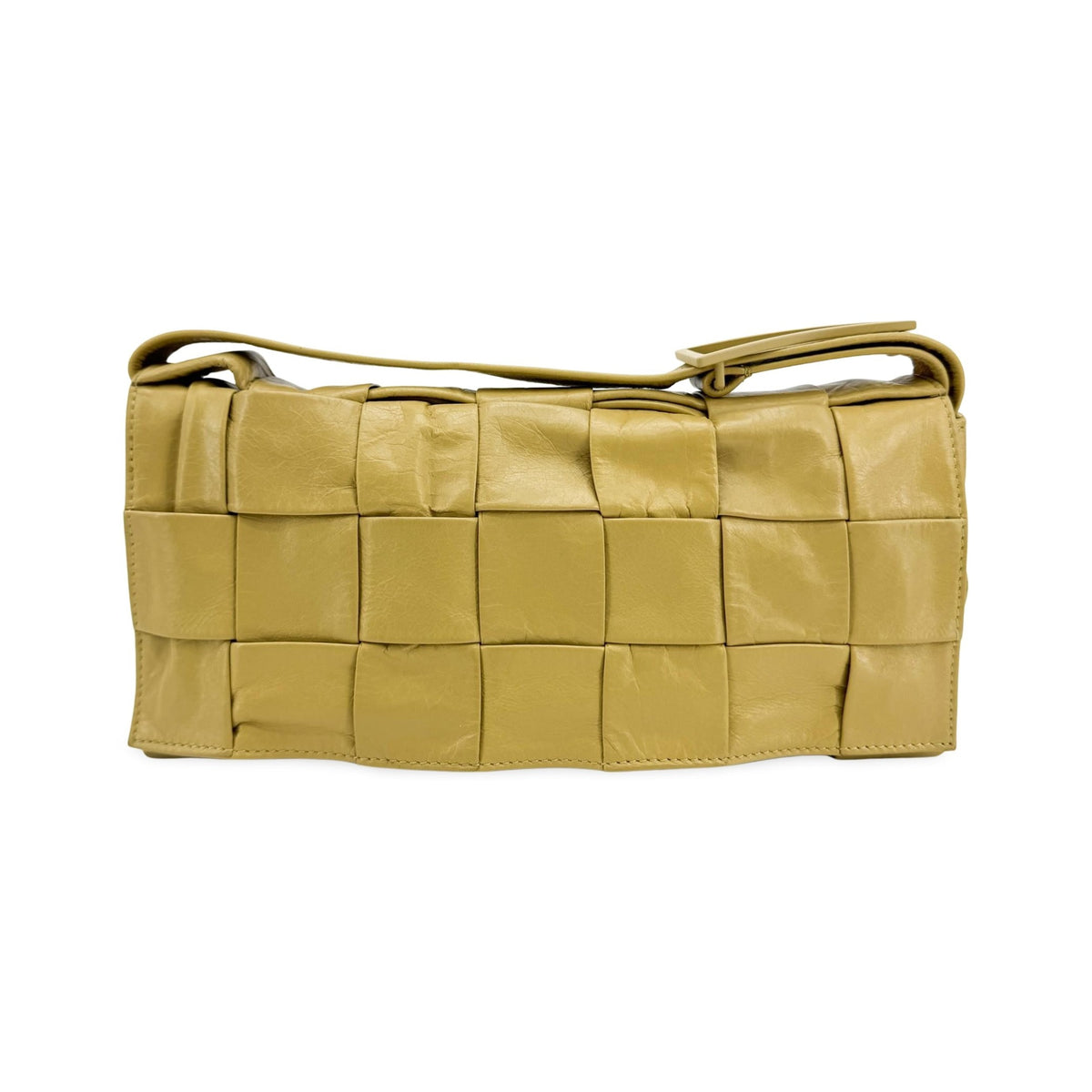 Bottega Veneta Cassette Maxi Intrecciato Leather, Yellow, Leather, Crossbody Bag