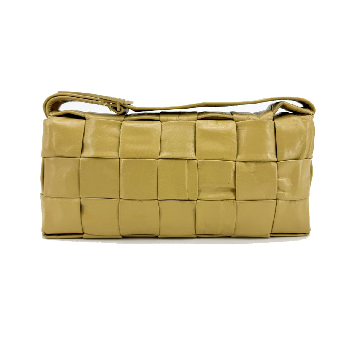 Bottega Veneta Cassette Maxi Intrecciato Leather, Yellow, Leather, Crossbody Bag