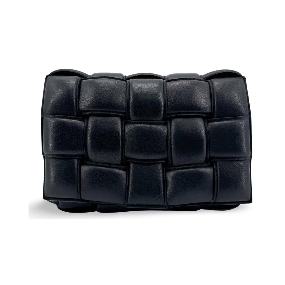 Bottega Veneta Cassette Padded Maxi Intrecciato Leather, Black, Leather, Crossbody Bag