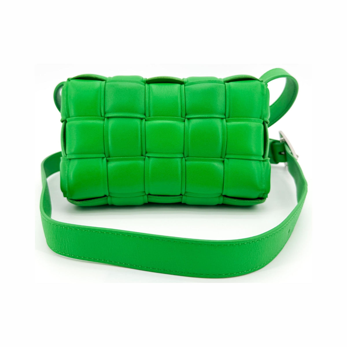 Bottega Veneta Cassette Padded Maxi Intrecciato Leather, Green, Leather, Crossbody Bag