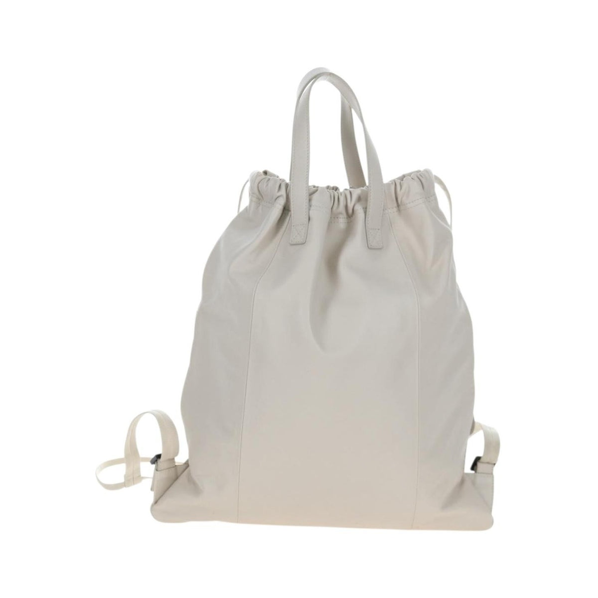 Bottega Veneta Drawstring Perforated Leather, Beige, Leather, Shoulder Bag
