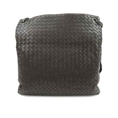 Bottega Veneta Flat Messenger Intrecciato Nappa, Brown, Leather, Handbag