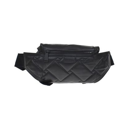 Bottega Veneta Folding Top Belt Perforated Leather, Black, Leather, Handbag