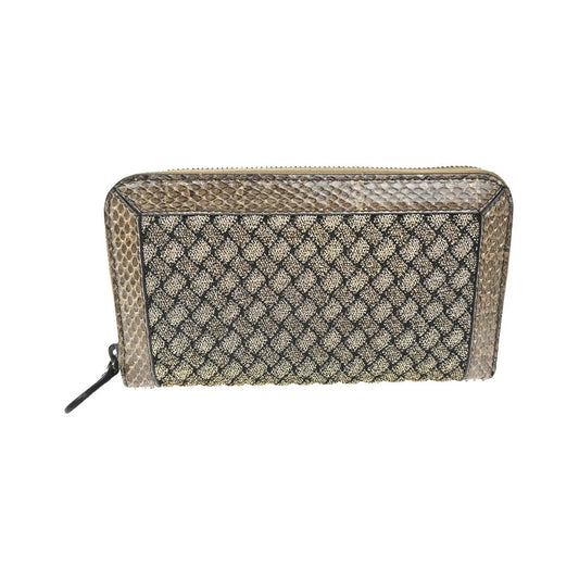 Bottega Veneta Intrecciato Long Zip Leather, Brown, Leather, Wallet