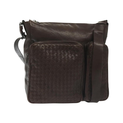 Bottega Veneta Intrecciato Shoulder Leather, Brown, Leather, Shoulder Bag