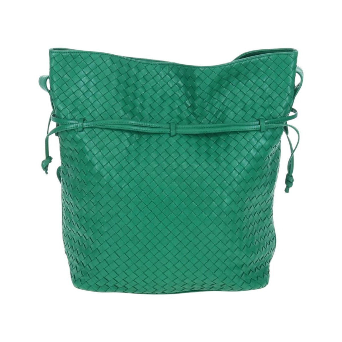 Bottega Veneta Intrecciato Shoulder Leather, Green, Leather, Shoulder Bag