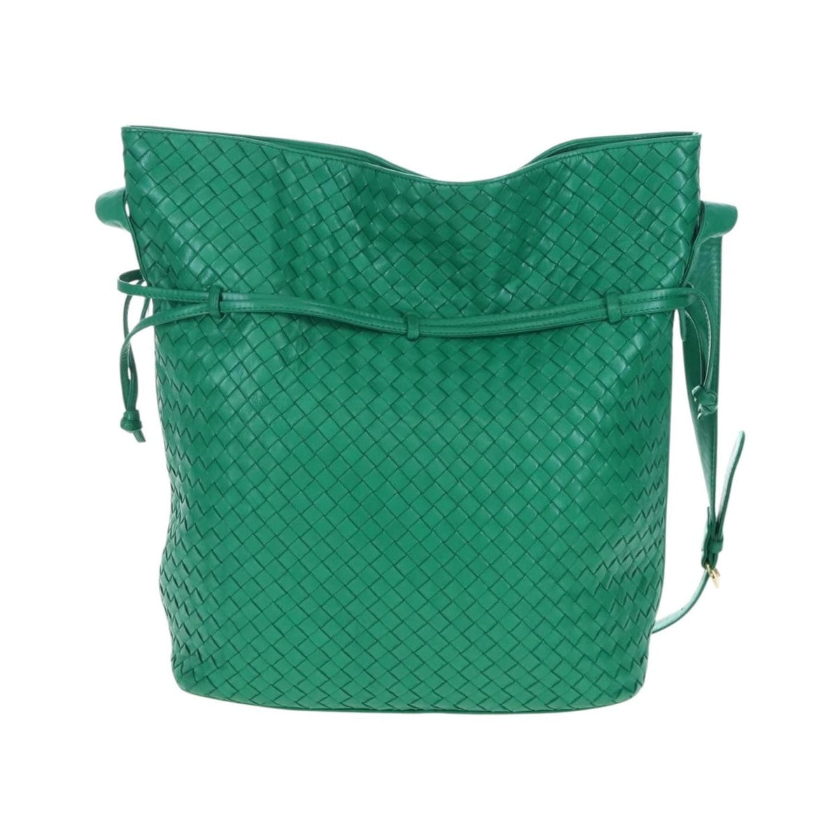 Bottega Veneta Intrecciato Shoulder Leather, Green, Leather, Shoulder Bag