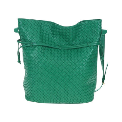 Bottega Veneta Intrecciato Shoulder Leather, Green, Leather, Shoulder Bag