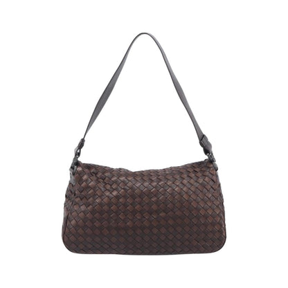 Bottega Veneta Intrecciato Shoulder Leather, Brown, Leather, Shoulder Bag