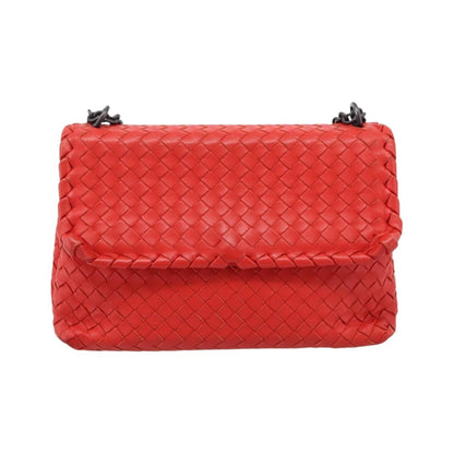 Bottega Veneta Olimpia Intrecciato Nappa, Red, Leather, Shoulder Bag
