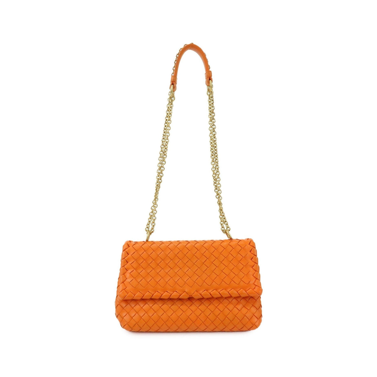 Bottega Veneta Olimpia Intrecciato Nappa, Orange, Leather, Crossbody Bag