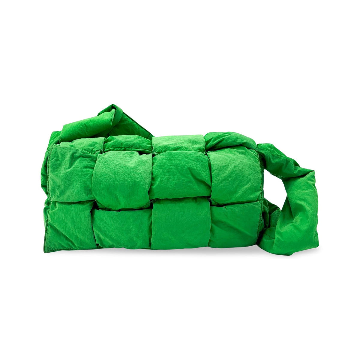 Bottega Veneta Padded Tech Cassette Intrecciato Nylon, Green, Nylon, Crossbody Bag