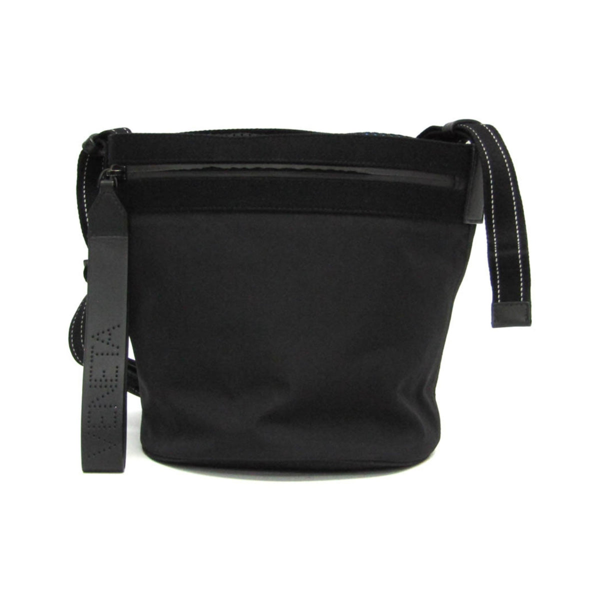 Bottega Veneta Paper Touch Bucket Nylon with Mesh, Black, Nylon, Shoulder Bag