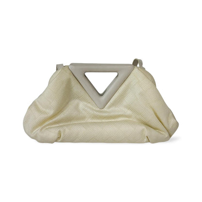 Bottega Veneta Point Leather, White, Other, Shoulder Bag