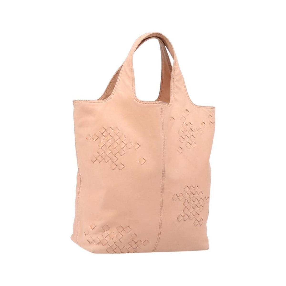 Bottega Veneta Regent Leather with Intrecciato Detail, Pink, Leather, Tote Bag