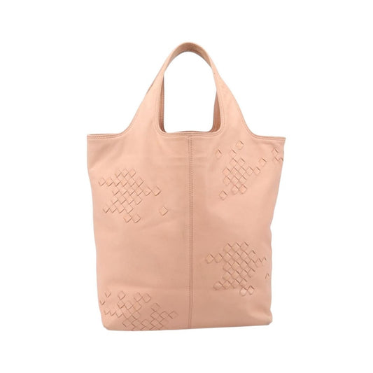 Bottega Veneta Regent Leather with Intrecciato Detail, Pink, Leather, Tote Bag