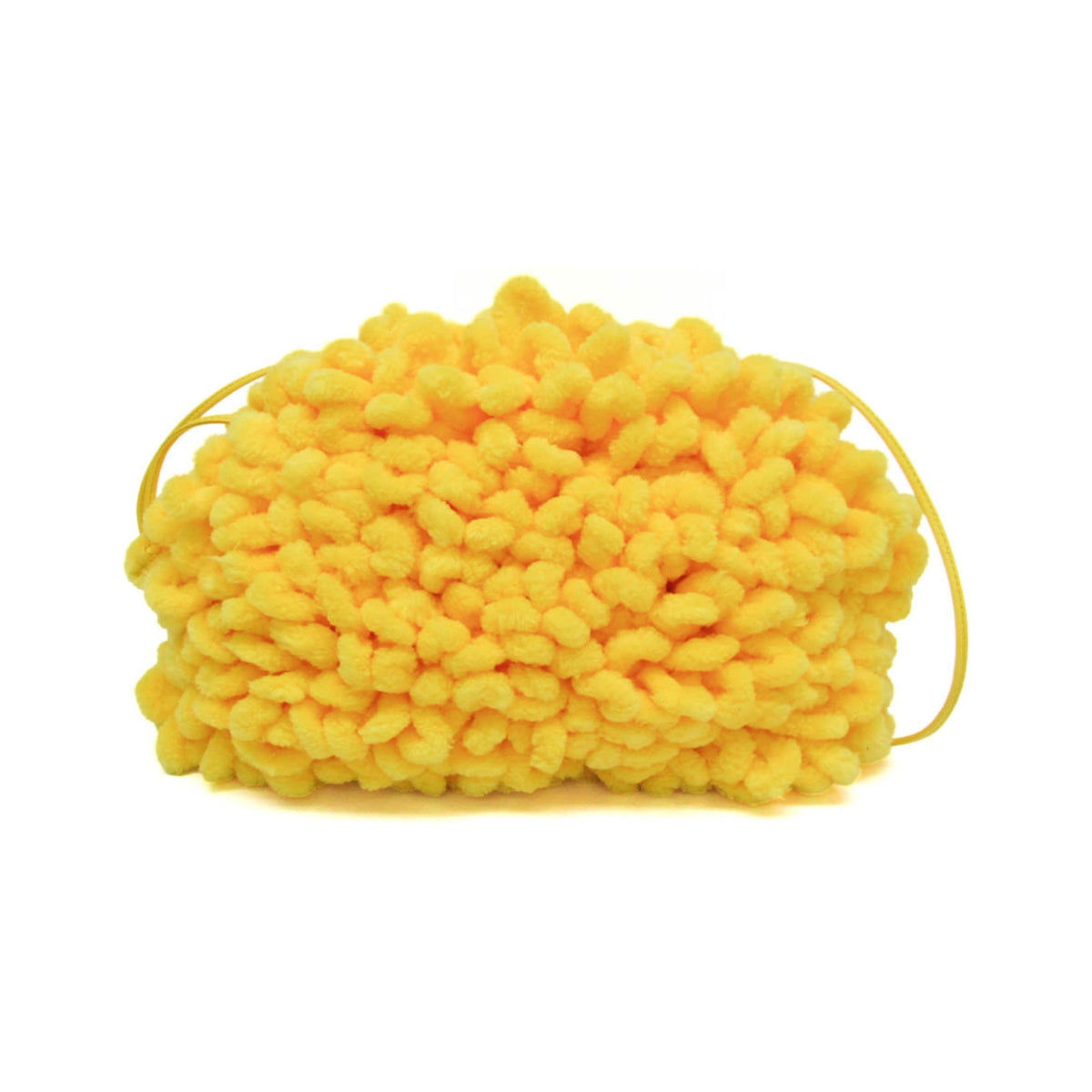 Bottega Veneta The Wave Twisted Chenille, Yellow, Textile, Clutch